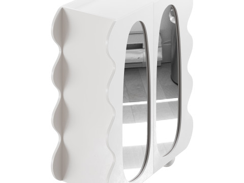Modern White 15-Pairs Shoe Storage Modelo 3D
