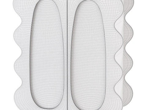 Modern White 15-Pairs Shoe Storage 3D Model