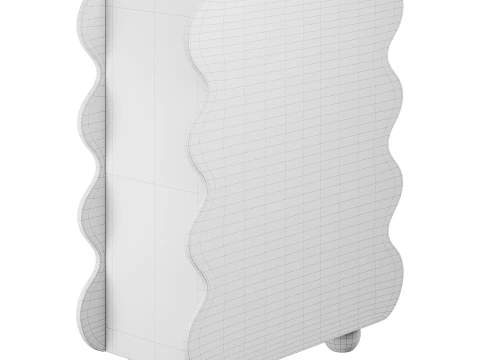 Modern White 15-Pairs Shoe Storage 3D Model