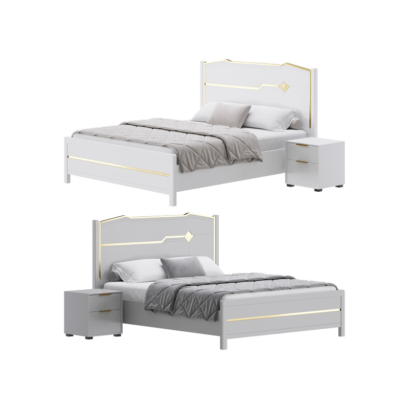 Modern White Bed I 3Dモデル .c4d .max .obj .3ds .fbx .stl .blend 