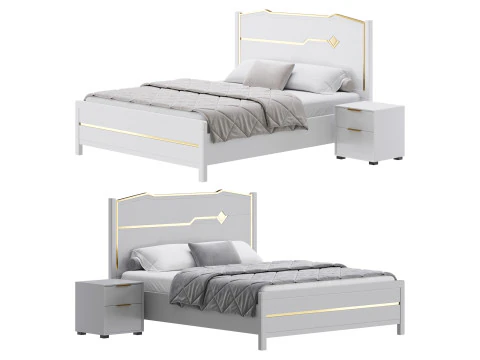 Modern wit bed I 3D Model