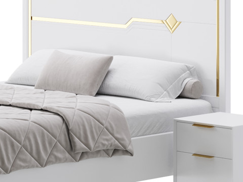 Modern White Bed I 3Dモデル