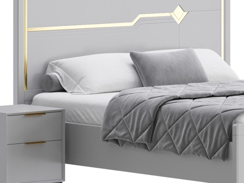 Modern White Bed I 3Dモデル