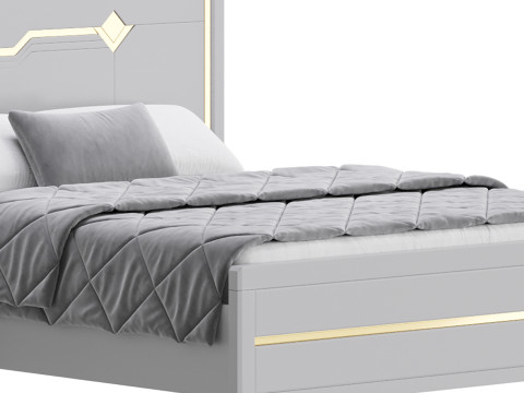Modern White Bed I 3Dモデル