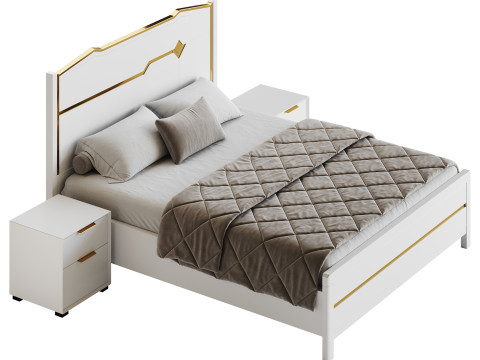 Modern White Bed I 3Dモデル