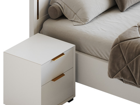 Modern White Bed I 3Dモデル