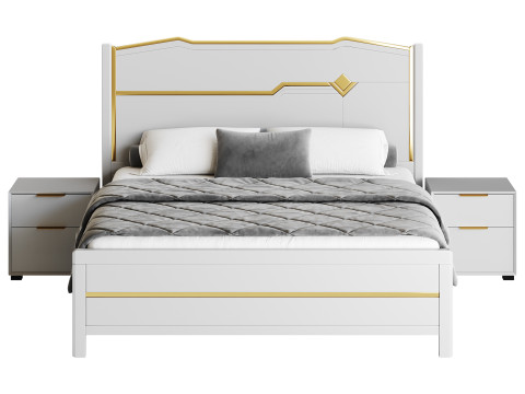 Modern White Bed I 3Dモデル