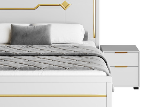 Modern White Bed I 3Dモデル