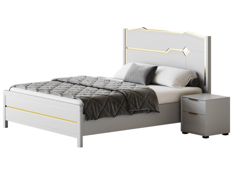 Modern White Bed I 3Dモデル