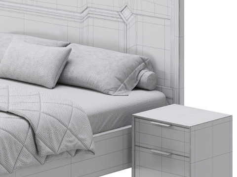 Modern White Bed I 3Dモデル