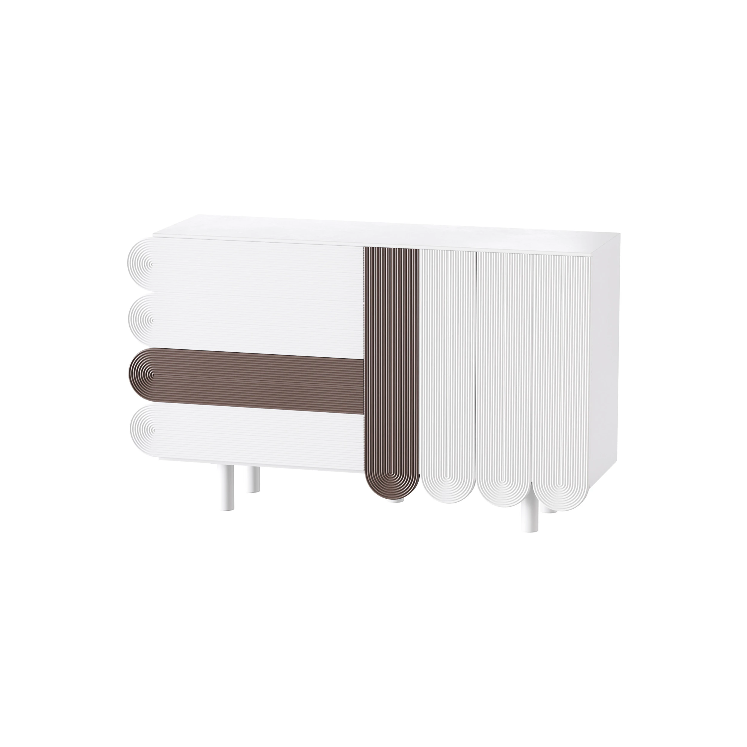 Modern White Sideboard 3D Model .c4d .max .obj .3ds .fbx .stl .blend 