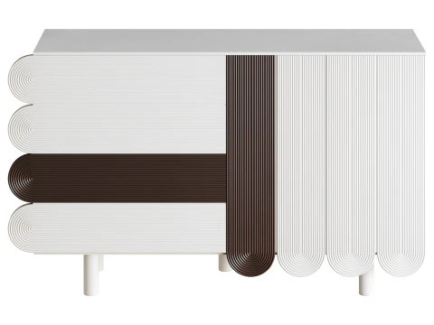 Modern White Sideboard 3D Model
