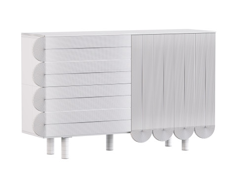Modern White Sideboard Modello 3D