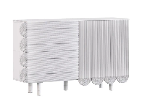 Modern White Sideboard 3D Model