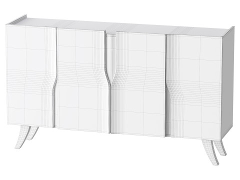 Modern White Sideboard Buffet 3D 모델