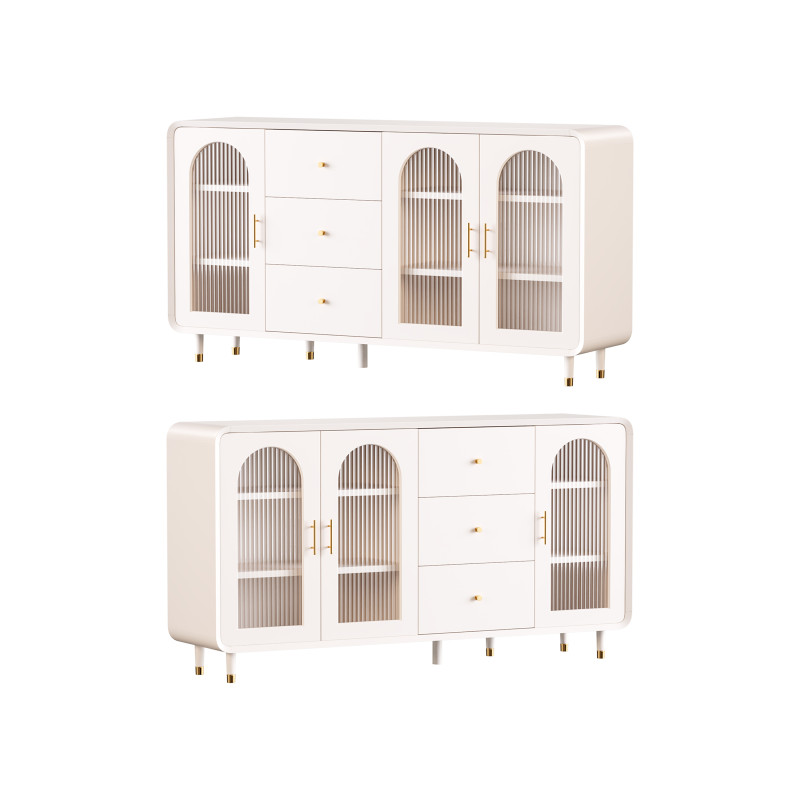 Modern White Sideboard Credenza 3D Model .c4d .max .obj .3ds .fbx .stl .blend 