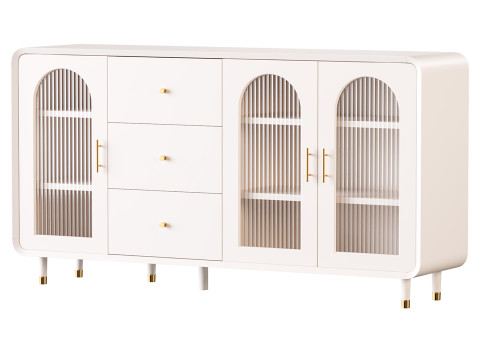 Modern White Sideboard Credenza 3D Model
