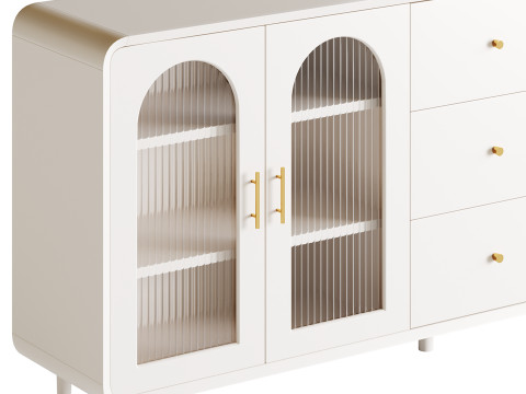 Modern White Sideboard Credenza 3D Model