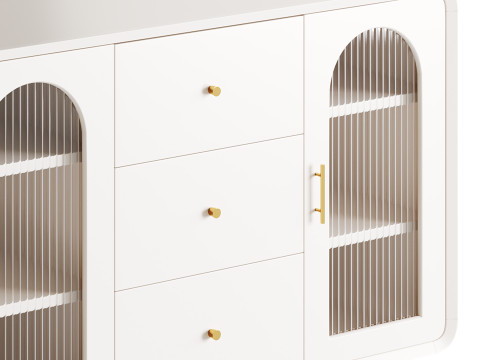 Modern White Sideboard Credenza 3D Model