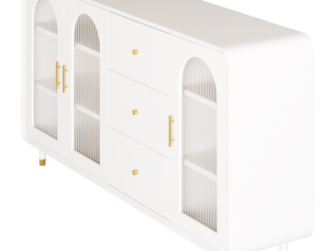 Modern White Sideboard Credenza 3D Model