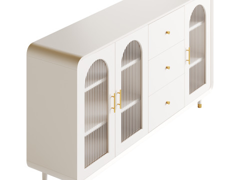 Modern White Sideboard Credenza 3D Model