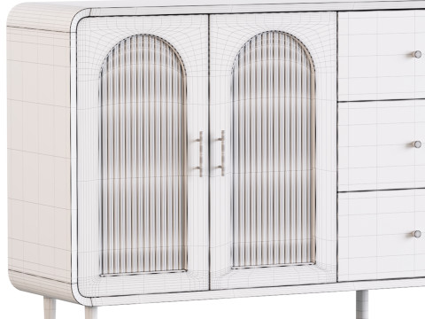 Modern White Sideboard Credenza 3D Model