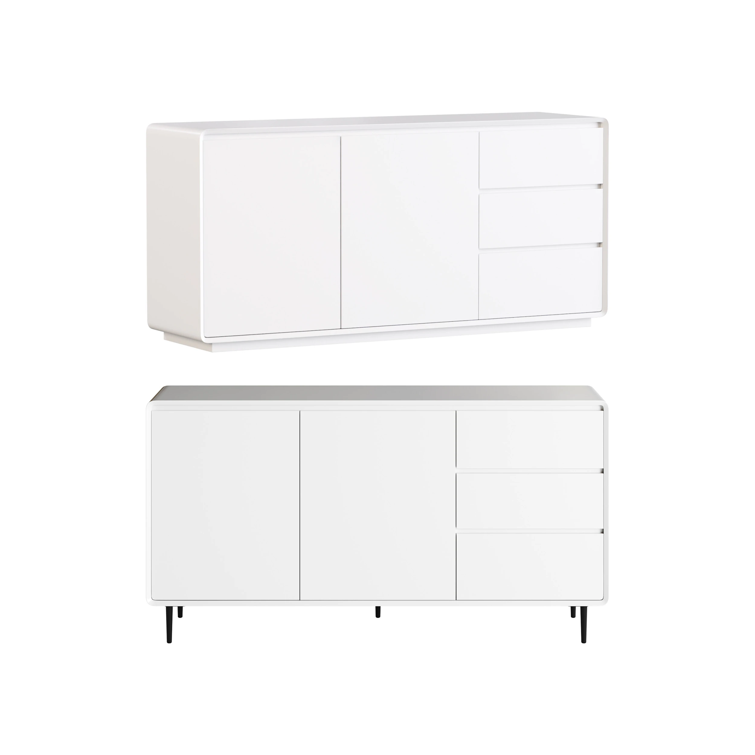 Modern Wood Sideboard with 2 Doors 3D Model .c4d .max .obj .3ds .fbx .stl .blend 