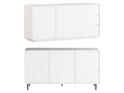 Modern Wood Sideboard with 2 Doors 3D Model