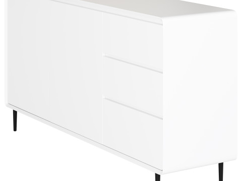 Modern Wood Sideboard with 2 Doors 3D मॉडल