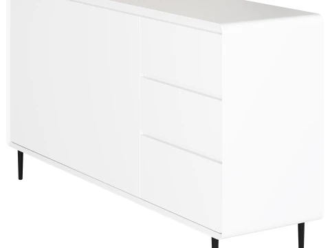 Modern Wood Sideboard with 2 Doors 3D Model