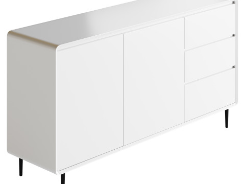 Modern Wood Sideboard with 2 Doors 3D मॉडल