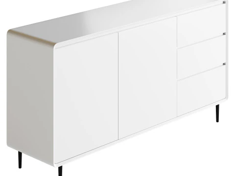 Modern Wood Sideboard with 2 Doors 3D Model