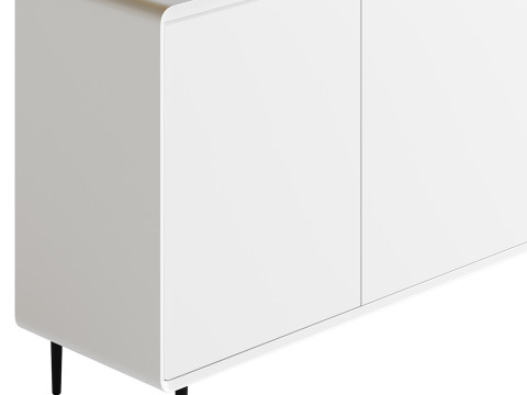 Modern Wood Sideboard with 2 Doors 3D मॉडल