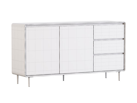 Modern Wood Sideboard with 2 Doors 3D मॉडल