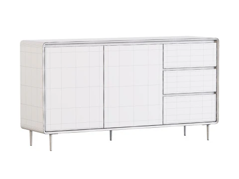 Modern Wood Sideboard with 2 Doors 3D Model