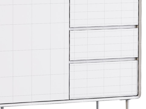 Modern Wood Sideboard with 2 Doors 3D मॉडल