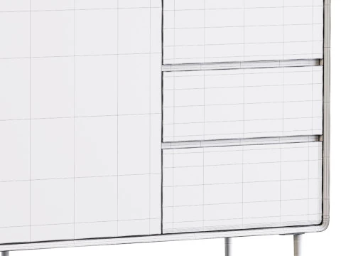 Modern Wood Sideboard with 2 Doors 3D Model