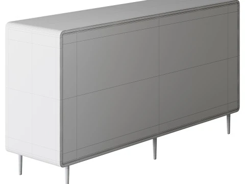 Modern Wood Sideboard with 2 Doors 3D Model