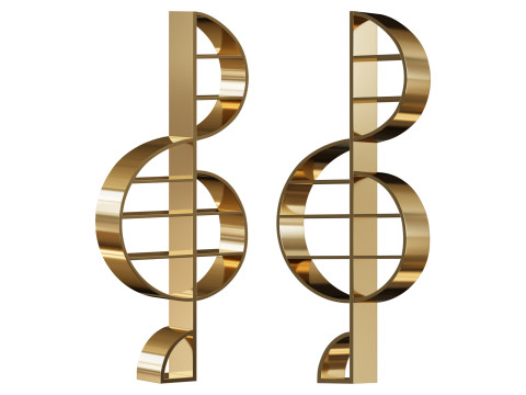 Musical Note Bookshelf 3D-Modell