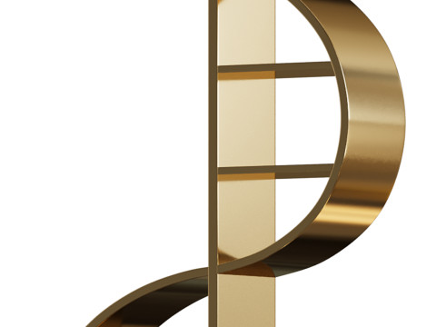 Musical Note Bookshelf 3D Model