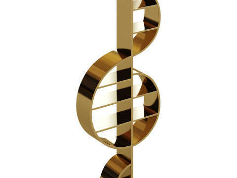 Musical Note Bookshelf 3D Model