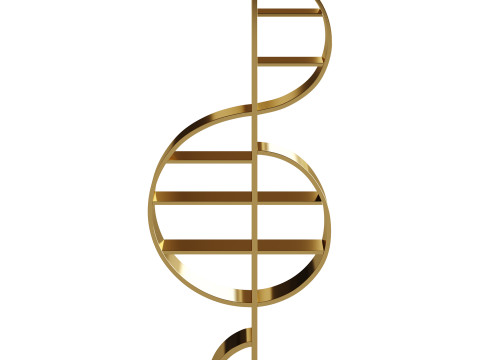 Musical Note Bookshelf 3D Model