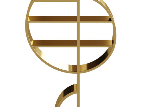 Musical Note Bookshelf 3D Model
