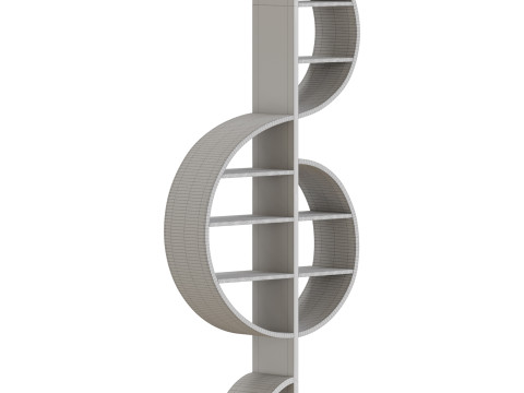 Musical Note Bookshelf 3D Model