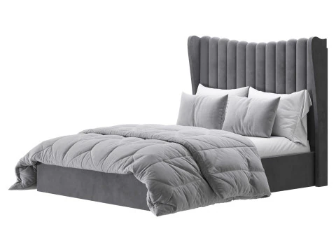 Lit ottoman finition velours Octavia I Modèle 3D