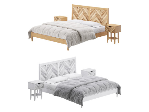 Paxton Wooden Bed 3Dモデル