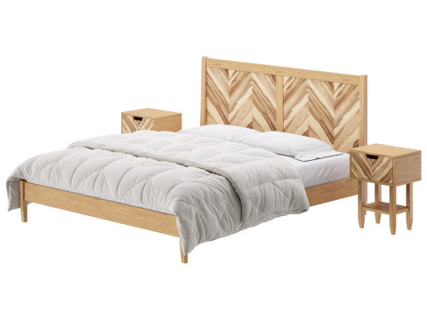 Paxton Wooden Bed Modèle 3D