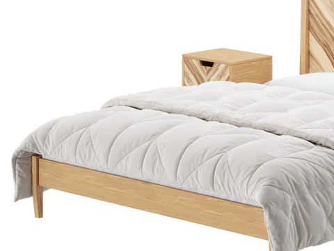 Paxton Wooden Bed 3D Model