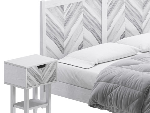 Paxton Wooden Bed Modèle 3D