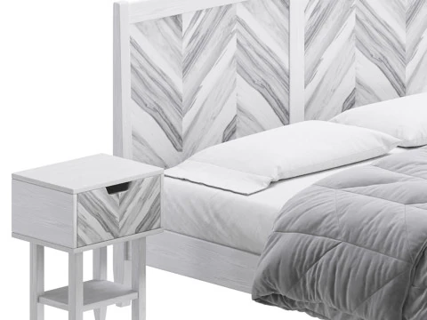 Paxton Wooden Bed 3D Model